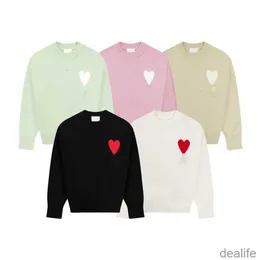 Designer de Paris Designer de suéteres masculinos Amis de Coeur Love Jacquard Crew Sweater Moda