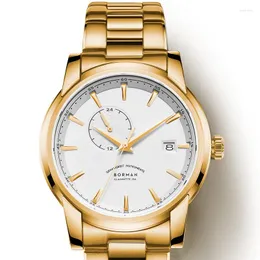 Wristwatches BORMAN Men Watch Automatic Self Wind Mechanical Wrist Watches Steel Band Luxury Wristwatch Reloj Hombre Auto Date 24 Hours