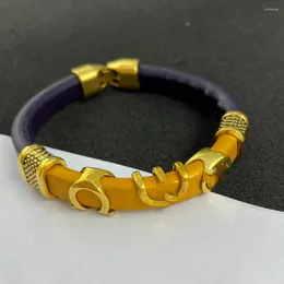 Charm Armbänder benutzerdefinierte griechische Juweliergeschenk -Brüderlichkeit Lederarmband