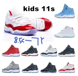Grote kinderen schoenen retro kinderschoenen 11 jongens basketbal jumpman 11s schoenkinderen zwarte sneaker chicago ontwerper militaire grijze trainers baby jeugd peuter baby's 9c-7