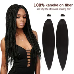 100% Kanekalon Pre-stretach Braiding Hair Wholesale Yaki Prestretched Synthetic Hair Extension Pre Stretched Braids