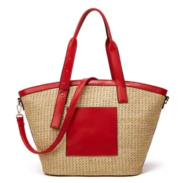 Moda çantası boş zaman kadın çanta çim dokuma kabuk tipi çanta