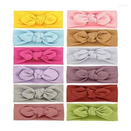 Hair Accessories 12 Pcs Baby Bowknot Headbands Knitted Thread Bows Turban Ears Elastic Band For Head Wrap Children Toddler