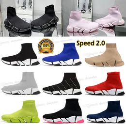 Designer Socks Casual Shoes Speed ​​2.0 1.0 Platform Heren Women Glansen Gebreide Trainer Runner Sneaker Sock Shoe Master Embosed Dames Sneakers versnelt Booties Paris Paris