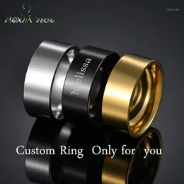 Band Rings Nextvance High Polishing Wide Finger Stainless Steel Custom Engrave Name Ring For Lover Friend Personalized Gift