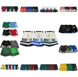 Rhude Mens Shorts Rhudes Fashion Men Women Casual Reflective Skateboard Hip Hop Beach Rhude Pocket Zipper Swim Basketball Short Pants Pantalones Asian Size S-XL