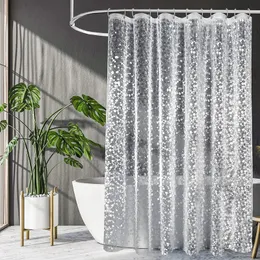 Shower Curtains 3D Shower Curtain Waterproof Mildew EVA Bath Curtains Modern Cobblestone Pattern Translucent Bathroom Curtain With Hooks 230323