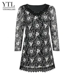 Men's Swimwear Yitonglian Women Vintage Crochet V Neck Classic Silver Trending Floral Lace Blouse Plus Size Tunic Tops Oversize Shirt H429