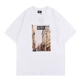 22SS Camisetas Masculinas Kith Camiseta Masculina Feminina de Alta Qualidade Estampada Carta Moda Camiseta Masculina TopQuality Tamanho EUA S-XXL