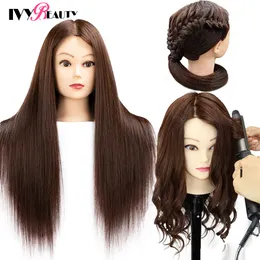 Mannequin Heads 85% Real Human Human Hair Mannequin Cabeça para treinamento para cabelos estilo Cosmetologia Profissional Cosmetology Dolls de cabeça para penteados 230323