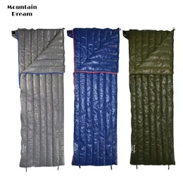 Sacos de dormir MountainDream Campo de camping ao ar livre envelope portátil 90% de ganso de 200*73 saco de dormir 3 temporadas quente 230323