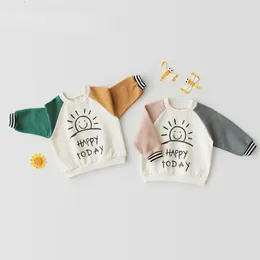 Barnskjorta HoneyCherry Toddler Girl and Boys Long Sleeve T -shirt Söt bomullsbokstäver Tryck T Shirt 230322