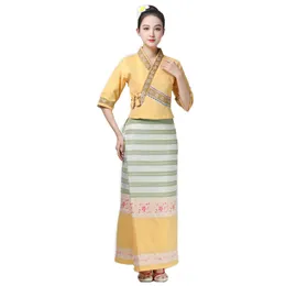 Thailand Etniska kläder traditionella dai kvinnor klänning elegant orientalisk kostymfestival liv kostymer