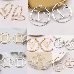 Tasarımcı Hoop Küpeler Kadınlar Kızlar için Lüks Altın Geometrik Huggie Kulak Çıtçıt sevgililer Günü Hediyesi