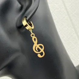 Kolczyki Dangle Romantyczny symbol Musical Symbol pustej stali nierdzewnej muzyki przyjęcie dla kobiet eleganckie akcesoria biżuterii