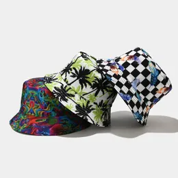 Plantas populares imprimem o chapéu de balde casual Floral Fisherman Cap Spring Summer Summer Outdoor Hip Hop Cap atacado HCS247