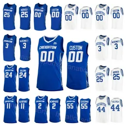 Creighton Bluejays College Jersey Basketball 25 Kyle Korver 0 Marcus Foster 15 Martin Krampelj 3 Doug McDermott 35 Paul Silas Anthony Tolliver Name Name Custom