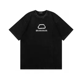 T-shirt oversize DUYOU con lettere di lavaggio in jersey vintage T-shirt in cotone 100% T-shirt da uomo casual T-shirt basic da donna Top classici di qualità DY9102