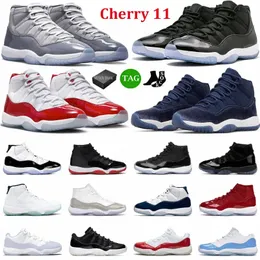 Cherry 11 buty do koszykówki mężczyźni Kobiety Jumpman 11s OG Midnight granatowy szary szary 25. rocznica Concord Gamma Blue Mens Designer Trenerers Sport Treakers z pudełkiem