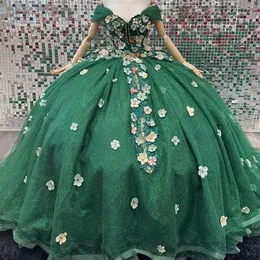 Spisthly Quinceanera Dresses Plants Ball Gown Dritety Party Платье Applique 3D Цветочное кружев