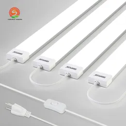 4ft LED -rörljusflushmonterade fixturer, 36W 4000lm, 6000K, 4 fot LED -belysningstak för kök, hantverksrum, tvätt, lysrör, länkbar, cool vit T20