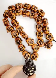 Colares pendentes Moda Men imitação Yak Bone Maitreya Buddha Colar de charme exagerado