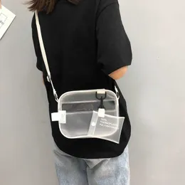 지갑 미니 크로스 바디 백 투명 PVC 젤리 한국 패션 어깨 여성 2024 여성을위한 맑은 여름