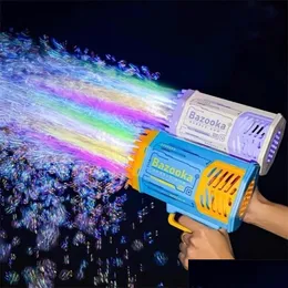 Novelty Games 69 Holes Electric Gatlin Gun Hine Soap S Magic Bubble for Bathroom Outdoor Toys Children 220711 Drop Delivery Gifts Gag Dhejb