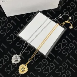 Женское ожерелье сердца дизайнер роскошные подвески двойной g буква жемчужные ожерелья моды женщины мужские золотые серебряные колье серебряные украшения