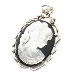 Anhänger Halsketten Vintage Natürliche Perlmutt Muschel Anhänger Meerjungfrau Schönheit 35X57mm Oval Charms Schmuck Finden A117Pendant