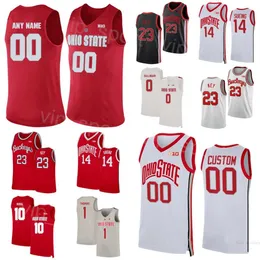 Колледж штата Огайо Buckeyes 1 Deshaun Thomas Jerseys Basketball 0 Джареду Саллингер 11 Джерри Лукас 34 Калеб Вессон 10 Laquinton Ross Red White Sere Black Stitch NCAA