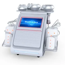 6in1 Máquina de emagrecimento Ultrasônica Cavitação de 40k Lipo a vácuo RF Frequência de radiofrequência Slimm Skin Strenging Lifting Beauty Anti Wrinkle Face Massager Laser queima de gordura