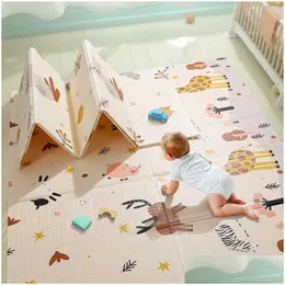 Baby mattor Playmats Childrens matta vikningsmatta tjocka pedagogiska mattor fördubblar klättring pad vattentäta spel barn matta 220107 d dhkt7