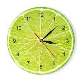 Väggklockor orange citronfrukter väggklocka i köket lime pomelo moderna designklockor titta på heminredning väggkonst horologe non ticking 230323