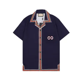 2023ss Роскошные Дизайнерские Рубашки Мужская Мода Геометрический принт рубашка для боулинга Гавайи Цветочные Повседневные Рубашки Мужчины Slim Fit С Коротким Рукавом