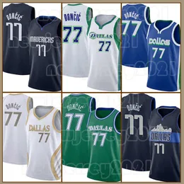 Luka Doncic Basketball Jerseys Zion 1 Williamson 77 Black 75th Anniversary 2023-2024 Dirk Nowitzki Mens City Dallaes Maverickes Blue Shirt 41
