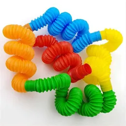 Pop Tube Sensory Fidget Twist Tubes Toy Stress Angst Relief Stretch Telescopic Bellows Förlängning Fingerstrån