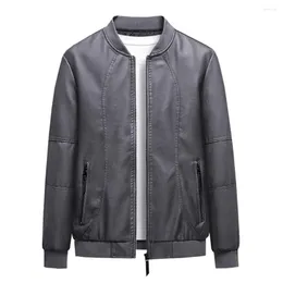 Мужские куртки M-8XL Plus Mens Mens Fashion Leather Jacket Компания мужская ветропроницаемая высококачественная одежда бомбардировщика на молнии