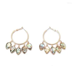 Orecchini a cerchio Fashion Luxury Water Drop Abalone Shell per le donne Hip Hop Round Circle Cerchi gioielli regalo di alta qualità