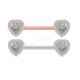 Anelli per capezzoli con cuore in zircone Coprire gioielli per il corpo penetranti Anello da bar con capezzoli per donne sexy