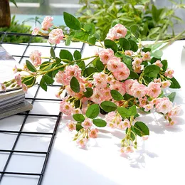 Dekorativa blommor Silk Roses Artificial Long Branch Mini Rose For Home Table Decoration Shopping Mall Wedding Po Props