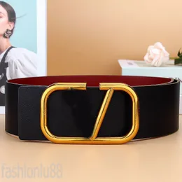 Square belts for women designer luxury mens belt simple solid color hollow letters V classic buckle cinture black white reversible leather belt 7cm width YD021 Q2