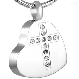 Hänghalsband MJD8354 Cross Lovely Heart Urn Necklace Cremation Ashes Keepsake Locket for Animal