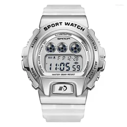 Zegarek do oszczędzania mocy Tryb metalowy obudowa męska sport zegarek cyfrowych mężczyzn LED LED Dibal Waterproof Sport Electronic Man