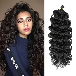 Ondas enrolam extensões de cabelo de crochê tranças de trança Hawaii Afro Curl ombre Curly Blonde Water Braid para mulheres