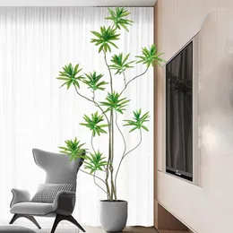 Dekoratif çiçekler 78 inç yapay ağaç sahte palmiye bitki büyük tropikal agave yaprakları plastik bambu zemin ev oturma odası dükkanı dekor