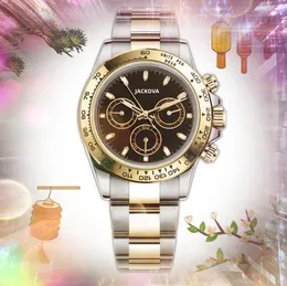 الرجال الفاخرة الكوارتز بطارية الساعة تلقائيًا لا يوجد حركة ميكانيكية غير رسمية من الفولاذ المقاوم للصدأ وظيفة الكامل Quarz chronograph Wristwatches Montres de Luxe