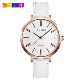 Wristwatches Skmei Women Watches Leather Strap Watch 3bar مقاوم للماء أزياء الكوارتز غير الرسمي للسيدات Relogio Feminino 1397