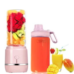 Bärbar personlig storlek Blender Fruktgrönsaksverktyg USB -uppladdningsbar Mini Juicer Blender för smoothies och skakningar med 2 juice koppar