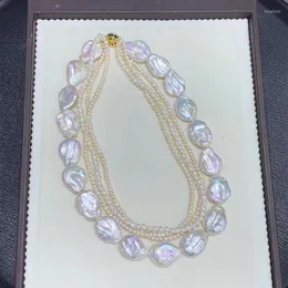 Chains Expensive Gift Baroque Shape Four Layers Necklace With High Quality Natural White Pearls From Freshwater Oyster Customize Length